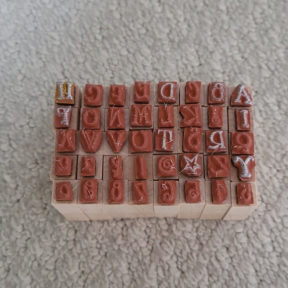 2 Sets Wooden Alphabet Stamps - Picture 8 of 9